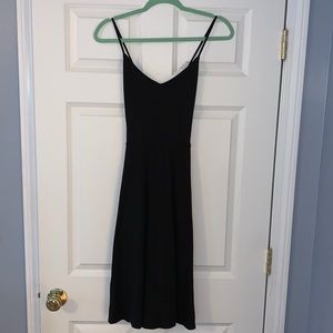 Black Spaghetti Strap Midi Dress